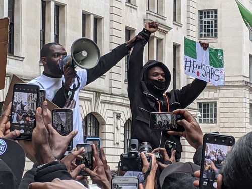 Wizkid protesting